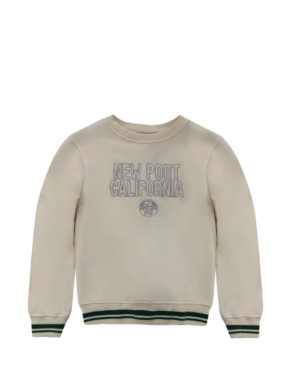 North Sails Kids Sweater met geborduurd logo en gestreepte afwerking Beige