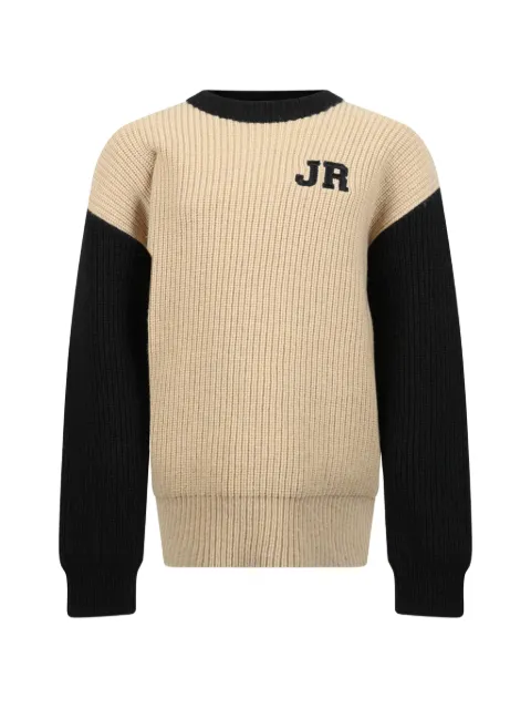 John Richmond Junior Gerippter Pullover mit Logo-Patch