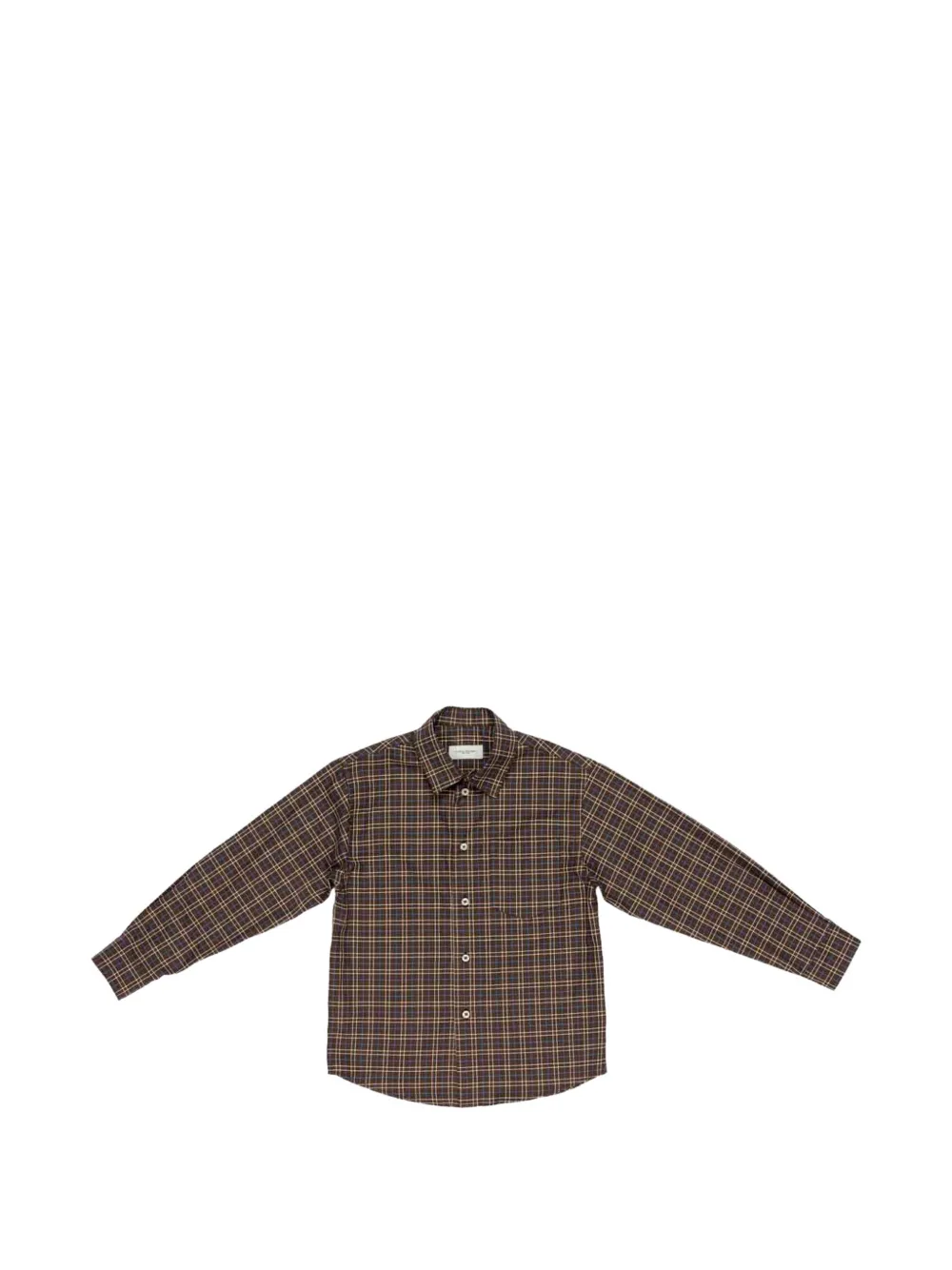 Paolo Pecora Kids Geruit shirt Bruin