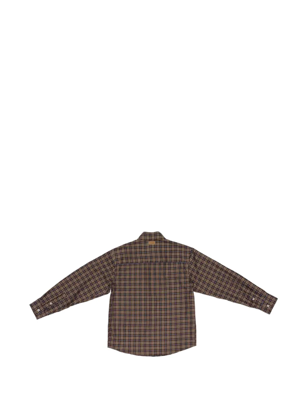 Paolo Pecora Kids Geruit shirt Bruin