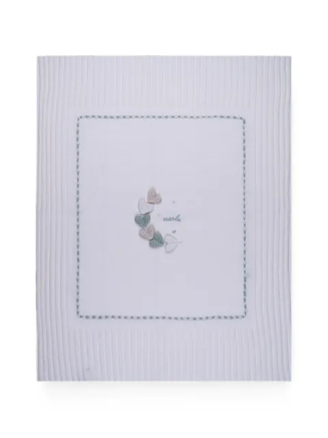 MARLU' couture heart-embroidered ribbed-trim scarf