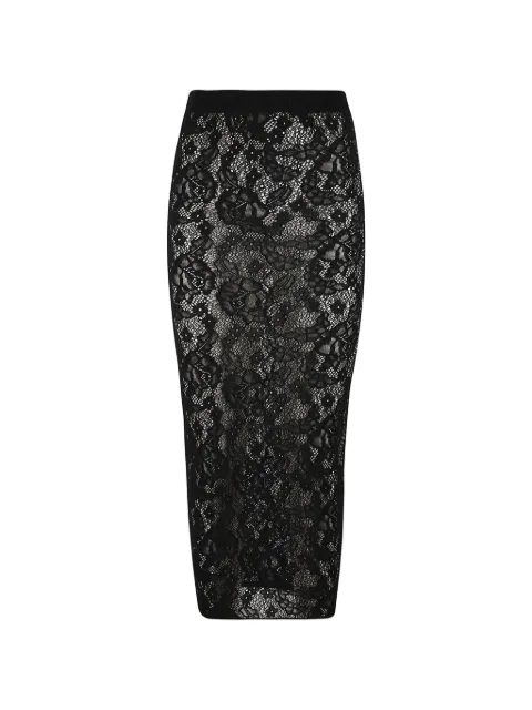 Wolford floral-lace pencil midi skirt