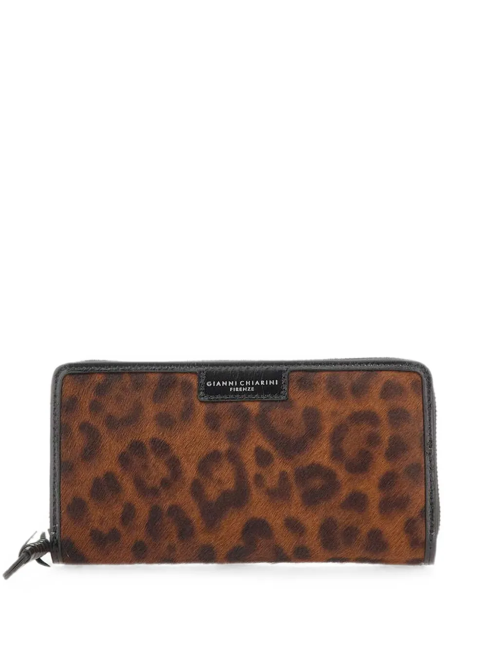 GIANNI CHIARINI Horsy leopard-pattern wallet - Braun