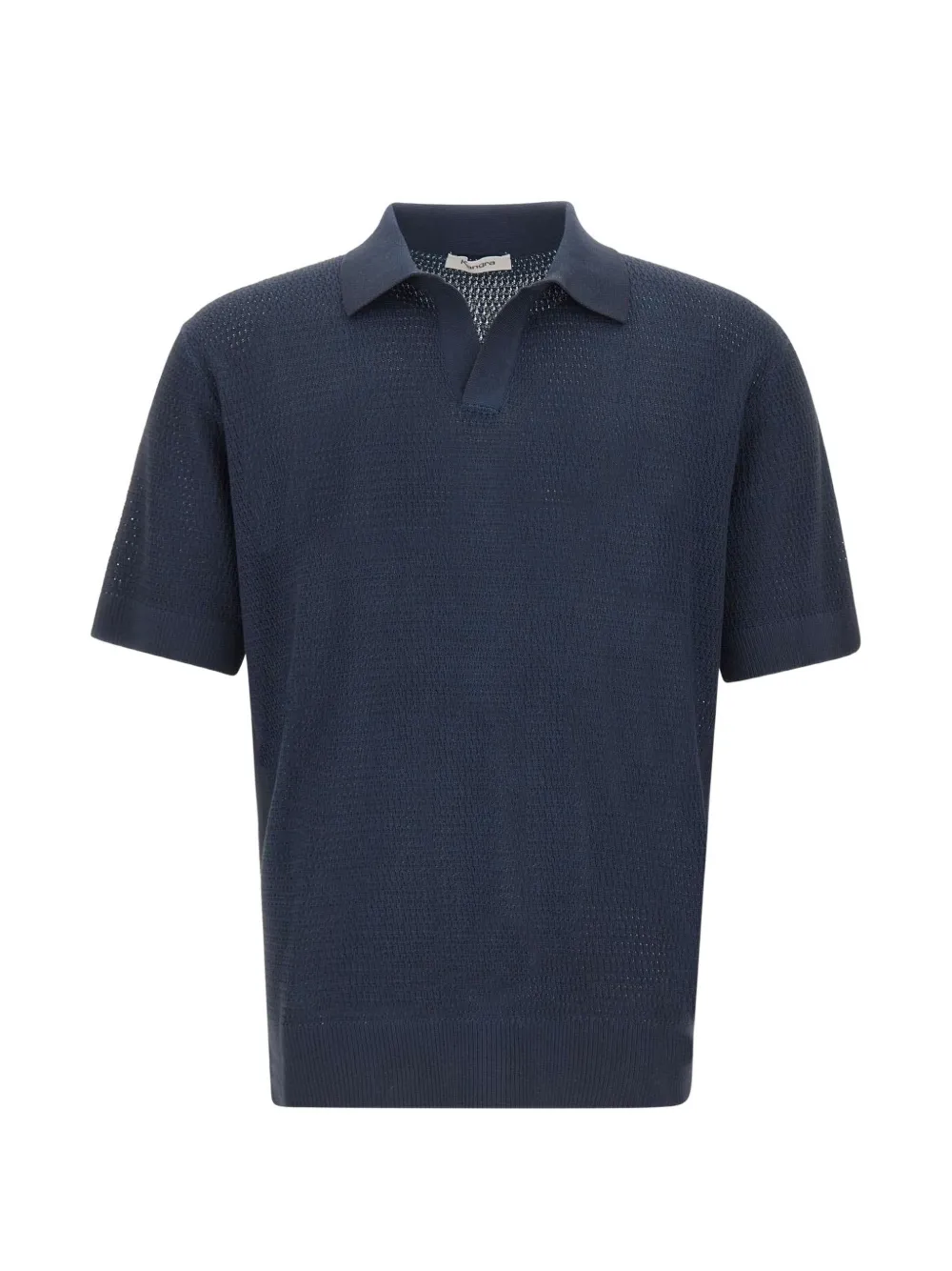 Kangra openwork knit cotton polo shirt | Blue | Image 1