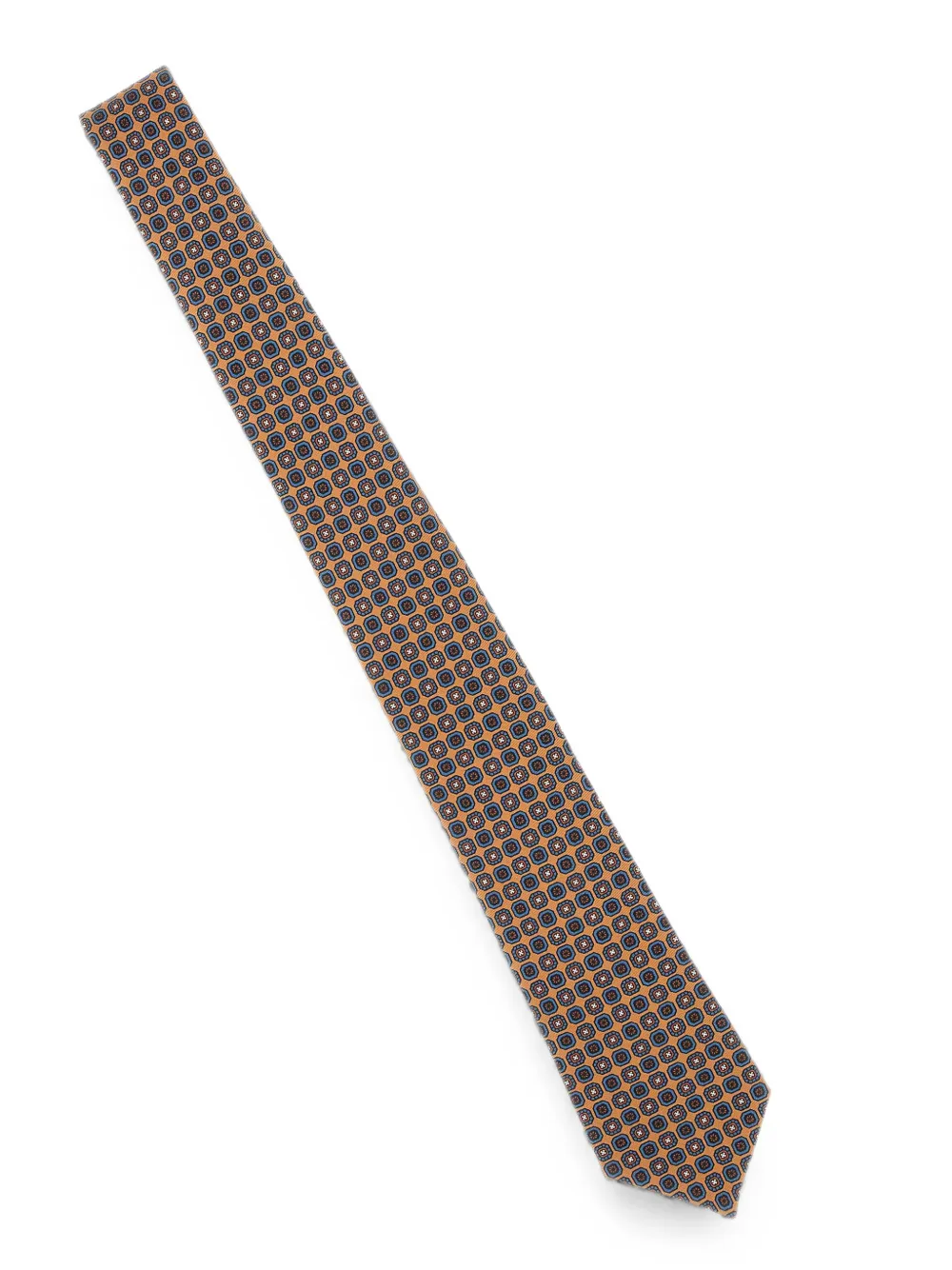 Kiton Stropdas met geometrisch micro-patroon Bruin