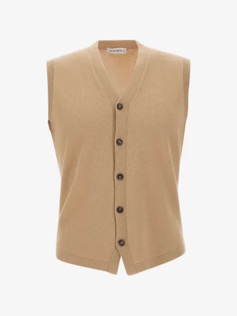 Kangra button-up fine-knit vest