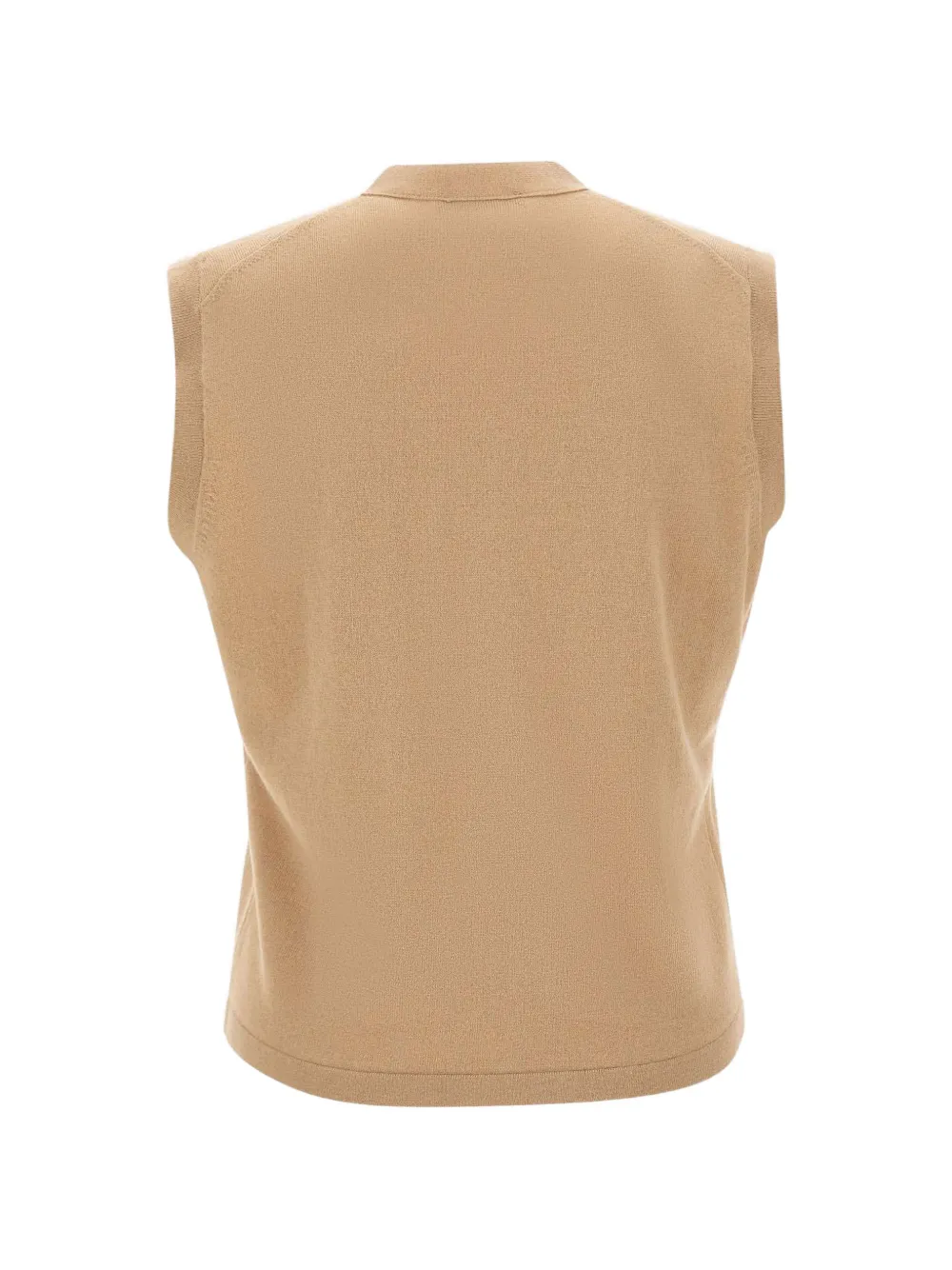 Kangra Fijngebreide top met knopen Beige