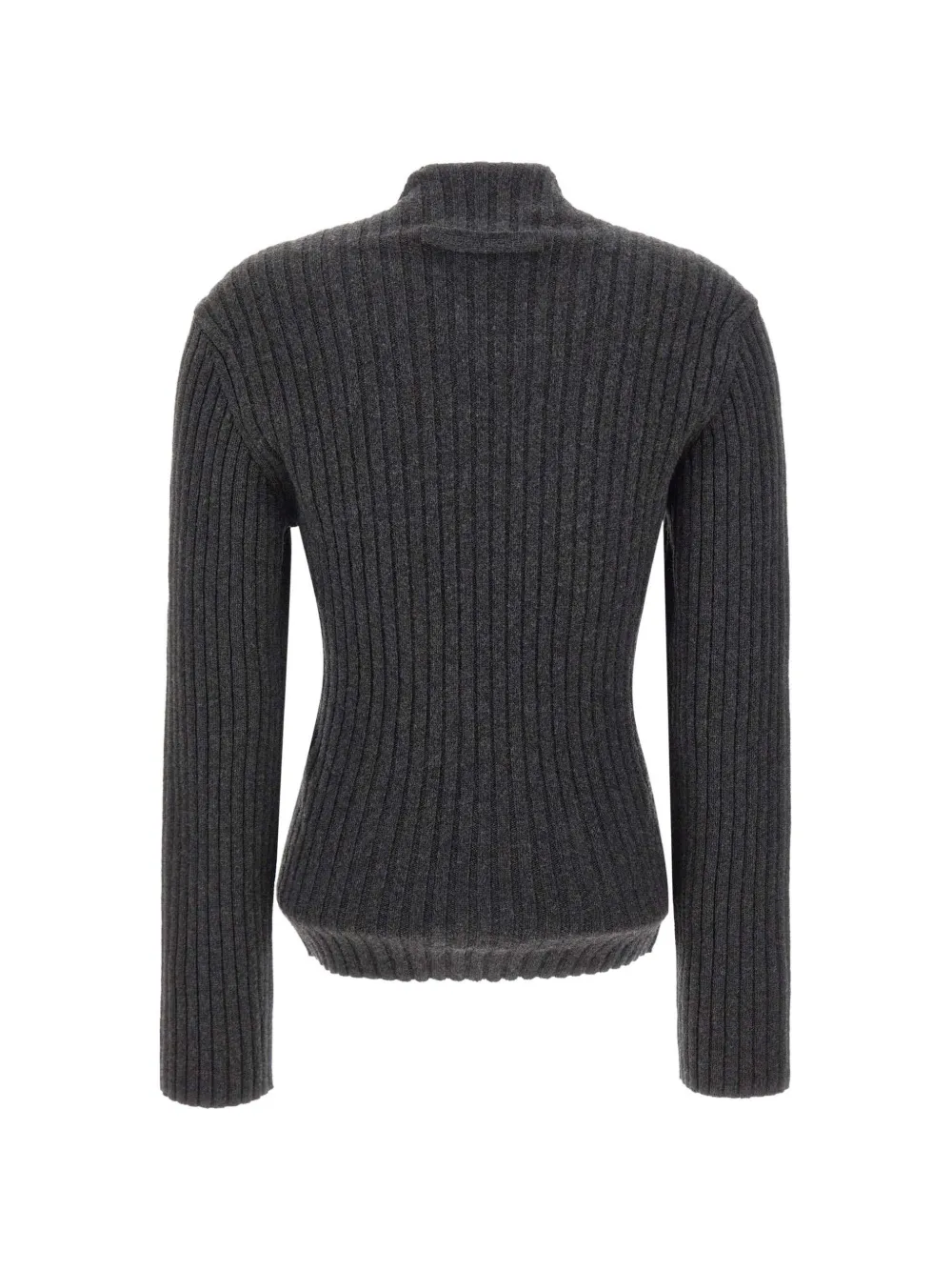 Victoria Beckham Ribbed-knit Wool-cashmere Sweater in Grey, view 3