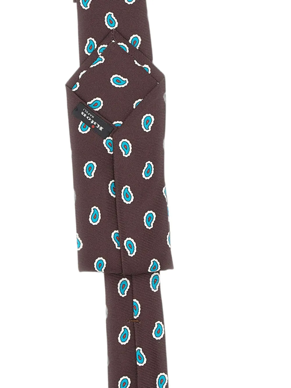 Kiton Zijden stropdas Bruin