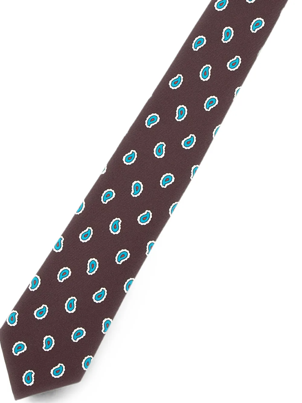 Kiton Zijden stropdas Bruin