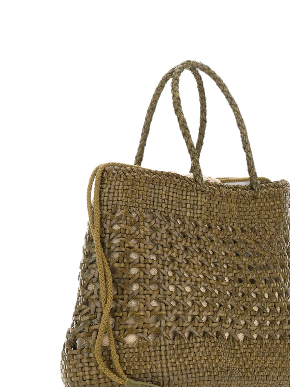 DRAGON DIFFUSION Santa Cano shopper van geweven leer Groen