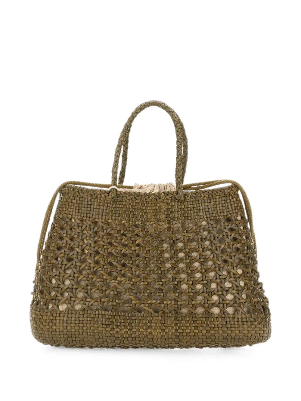 DRAGON DIFFUSION Santa Cano shopper van geweven leer Groen