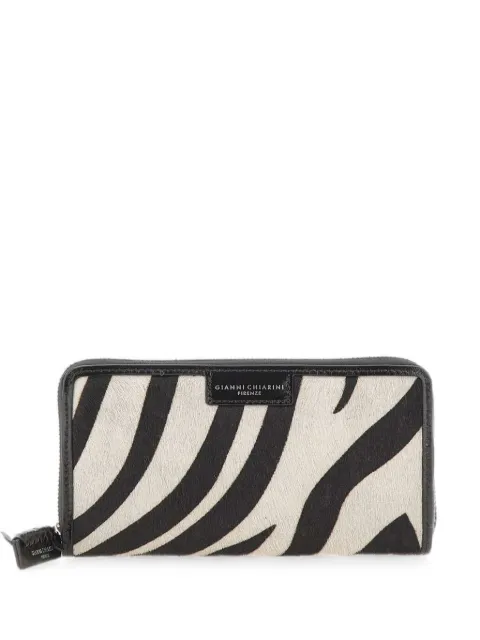 GIANNI CHIARINI Horsy zebra-print wallet