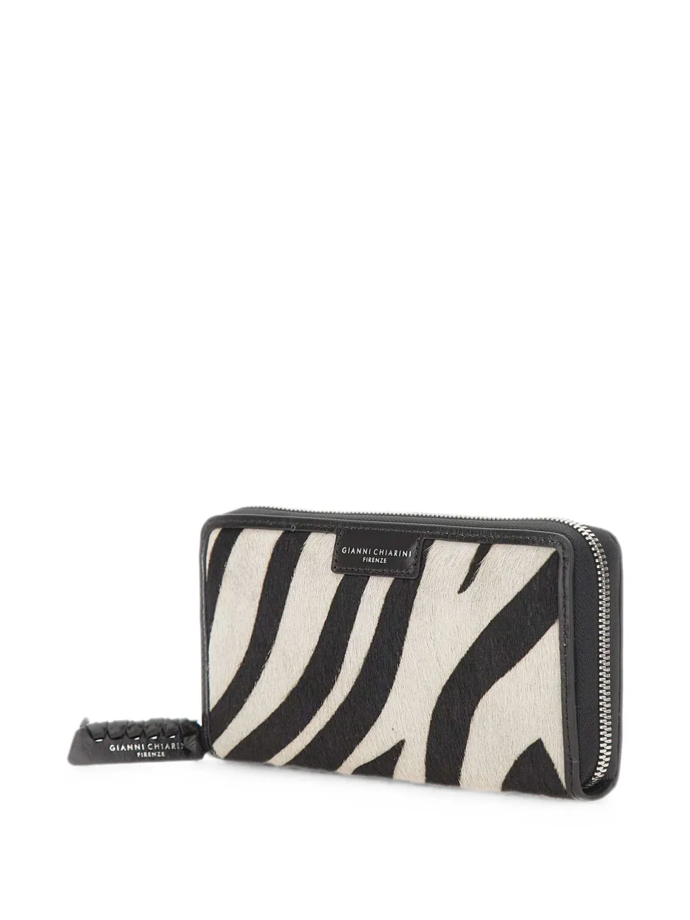 GIANNI CHIARINI Horsy portemonnee met zebraprint Zwart