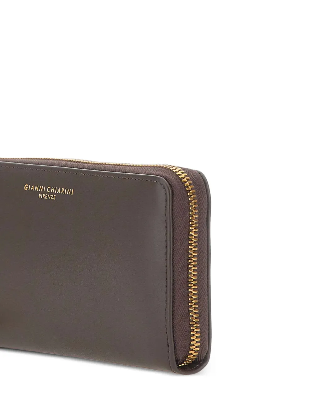 GIANNI CHIARINI Leren portemonnee met logo-reliëf Bruin