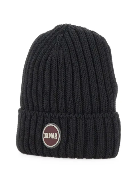 Colmar ribbed-knit logo-patch beanie hat