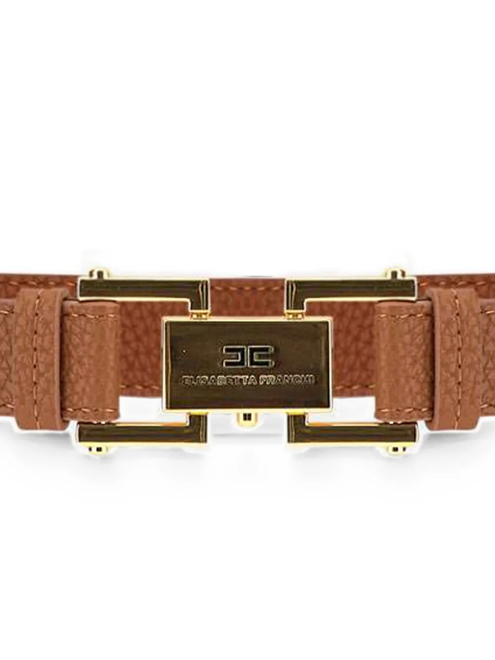 Elisabetta Franchi Riem met logo-plakkaat en bewerkt effect Bruin