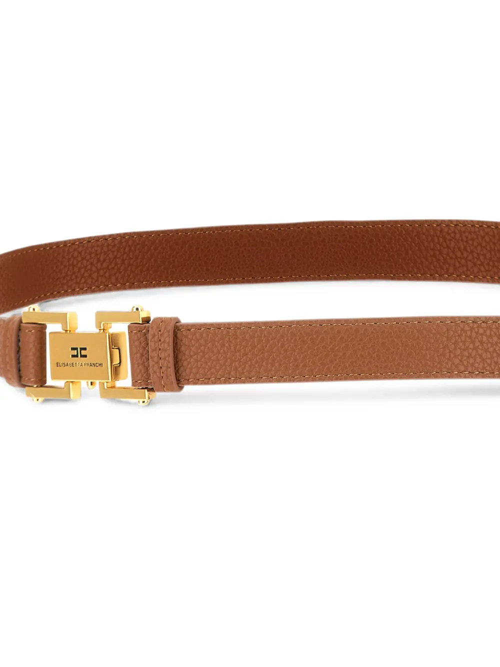Elisabetta Franchi Riem met logo-plakkaat en bewerkt effect Bruin