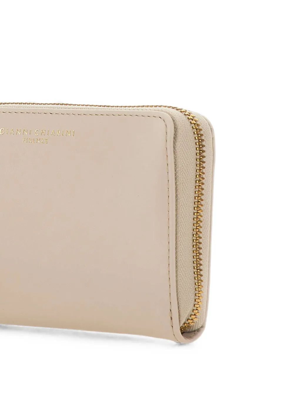GIANNI CHIARINI Leren portemonnee met logoprint Beige