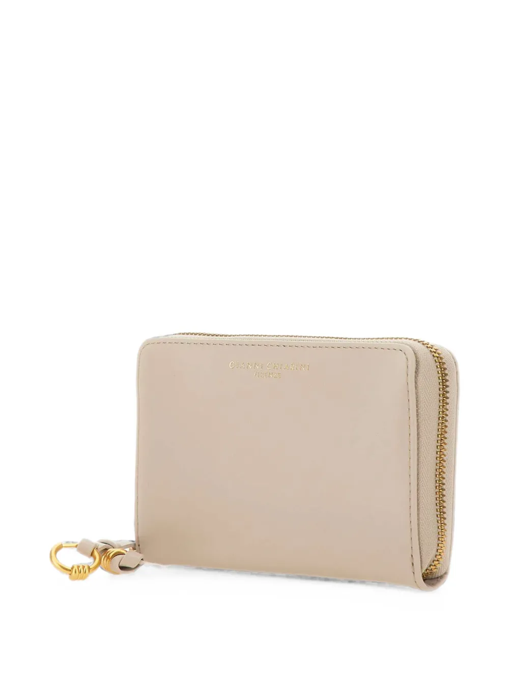 GIANNI CHIARINI Leren portemonnee met logoprint Beige