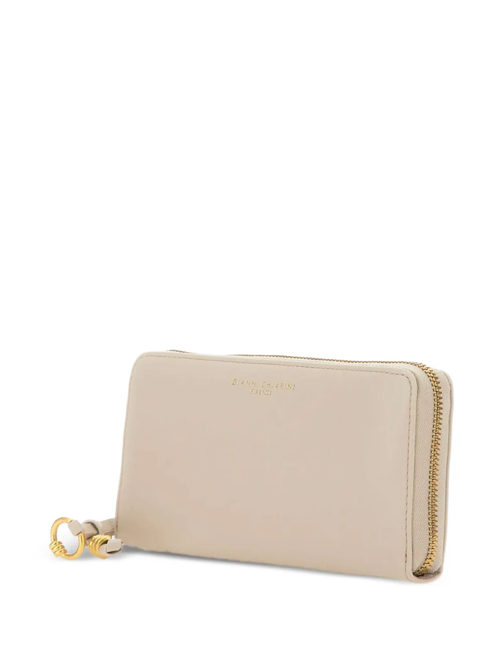 GIANNI CHIARINI Leren portemonnee met logoprint Beige
