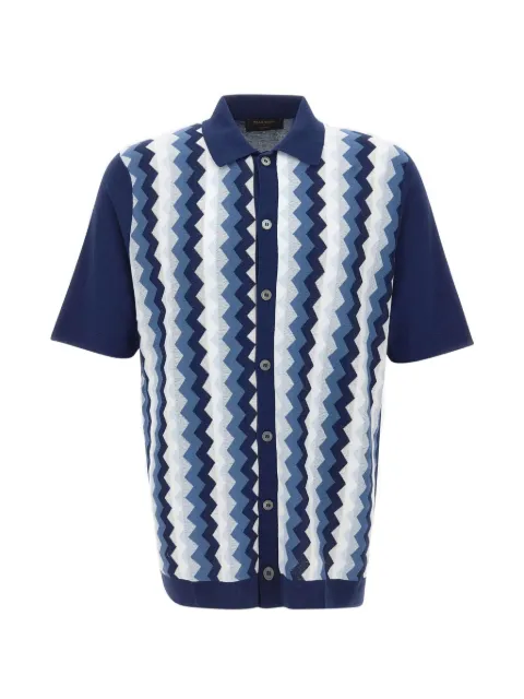Gran Sasso chevron-jacquard cotton shirt