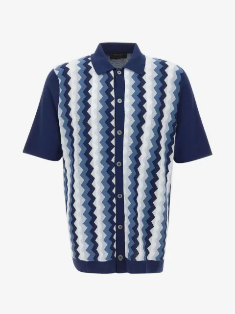 Gran Sasso chevron-jacquard cotton shirt
