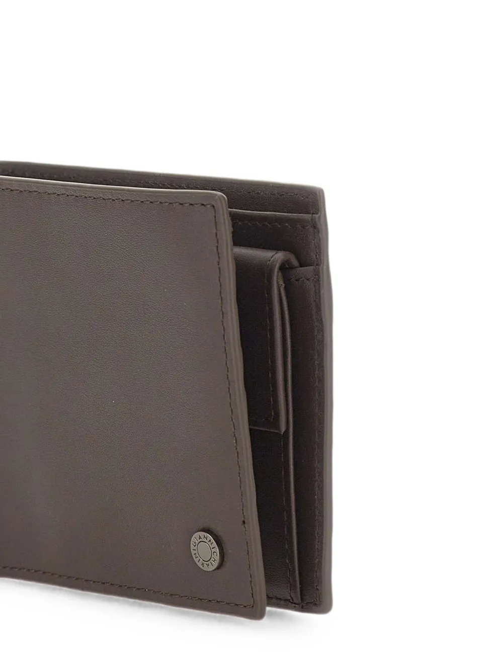 GIANNI CHIARINI Leren portemonnee met logoplakkaat Bruin