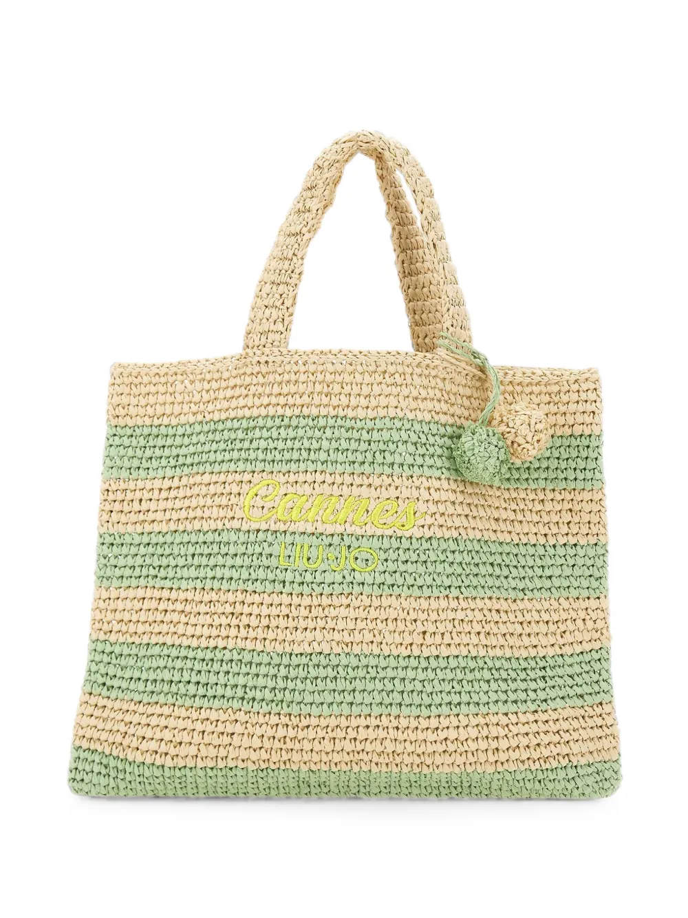 LIU JO Plentia Cannes striped woven shoulder bag - Toni neutri