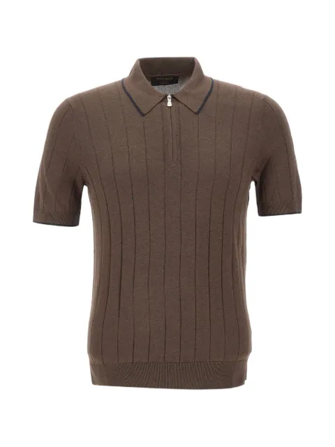 Gran Sasso ribbed-knit zip-collar polo shirt