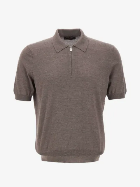 Gran Sasso half-zip short-sleeve polo shirt