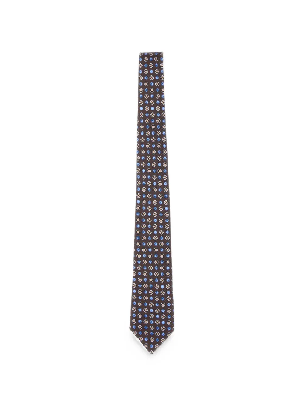 Kiton micro-pattern tie | Brown | Image 1