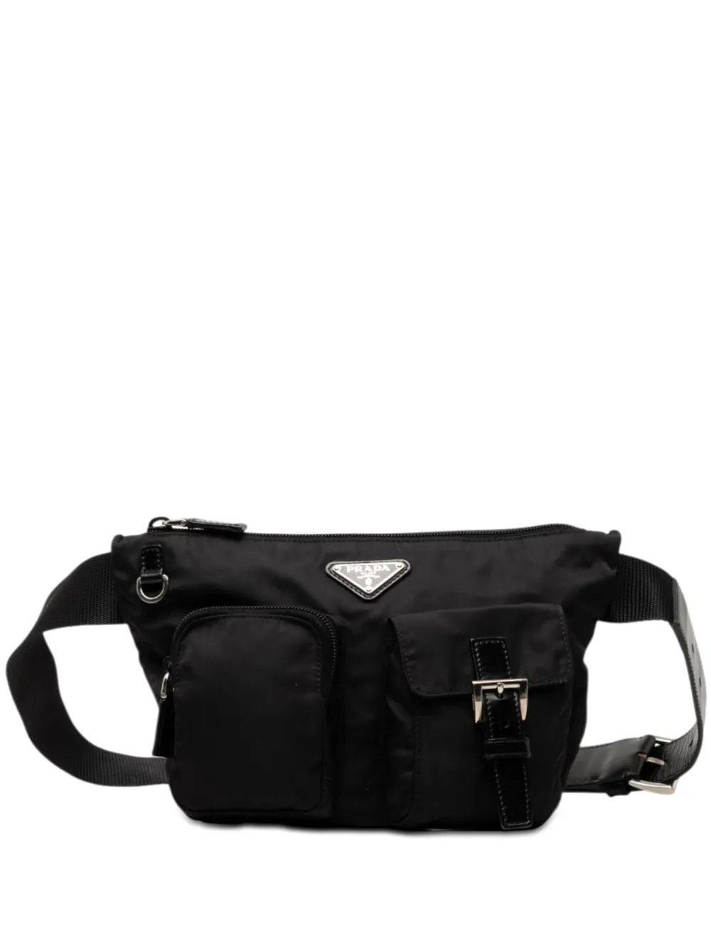 Prada Pre-Owned Marsupio in tessuto con tasche 2013-2026 - Nero