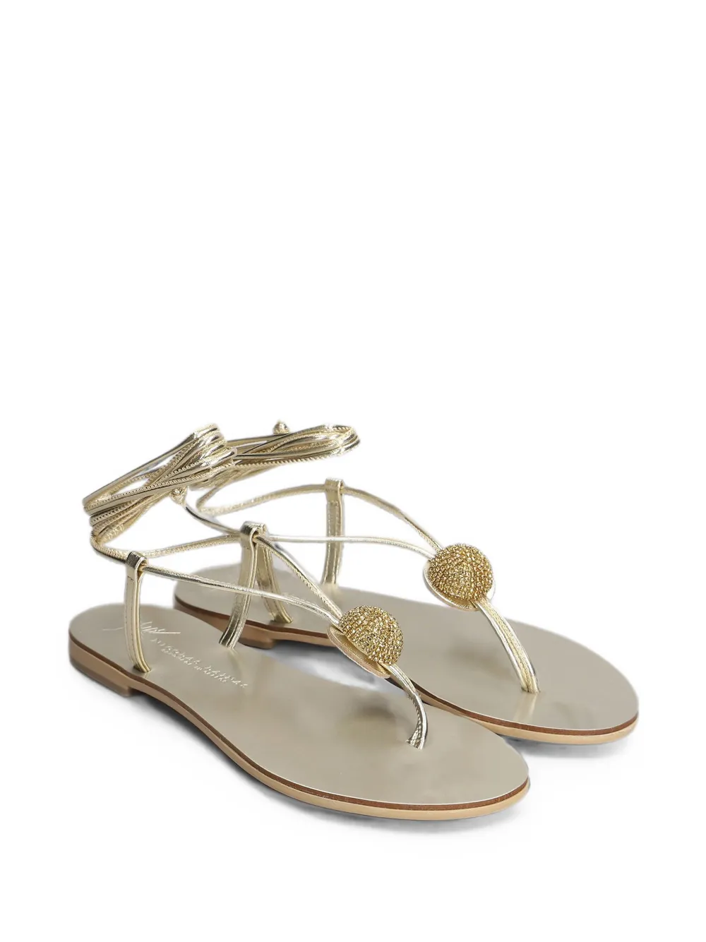 Nicolas Lainas embellished wrap-around sandals Goud