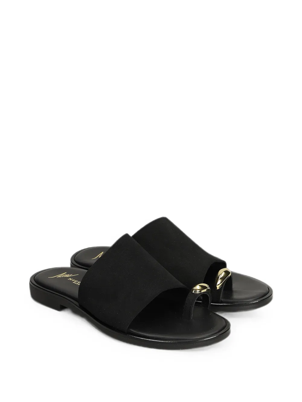 Nicolas Lainas embellished toe-strap sandals Zwart