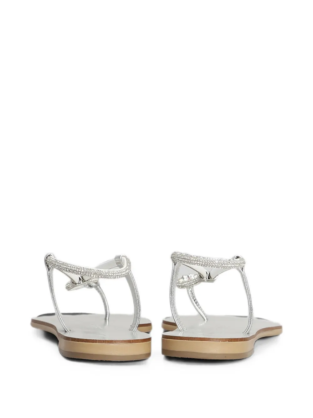 Nicolas Lainas crystal-embellished metallic sandals Zilver
