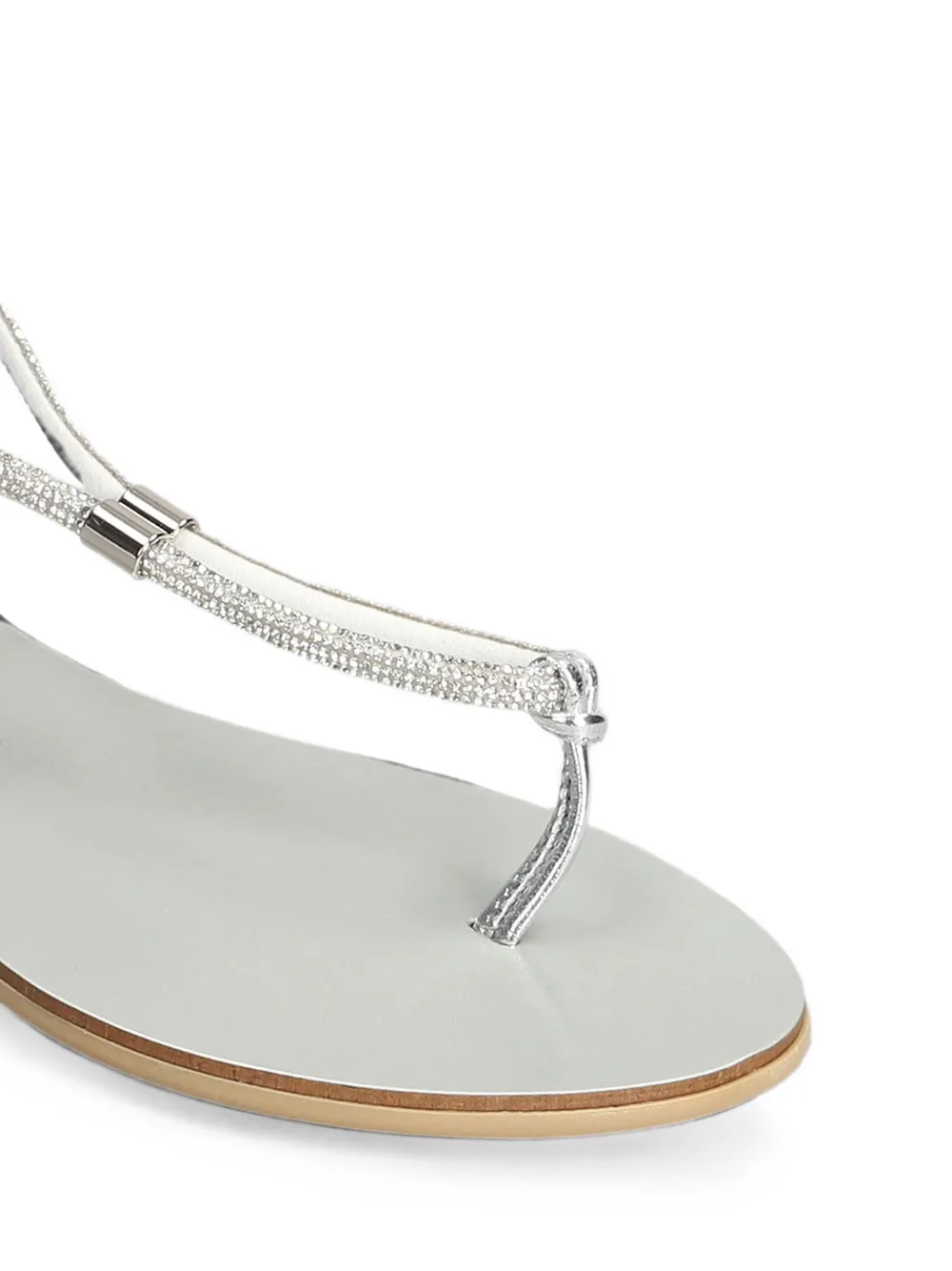 Nicolas Lainas crystal-embellished metallic sandals Zilver