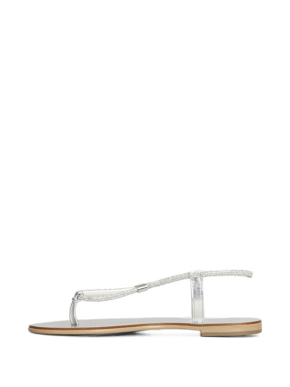 Nicolas Lainas crystal-embellished metallic sandals Zilver