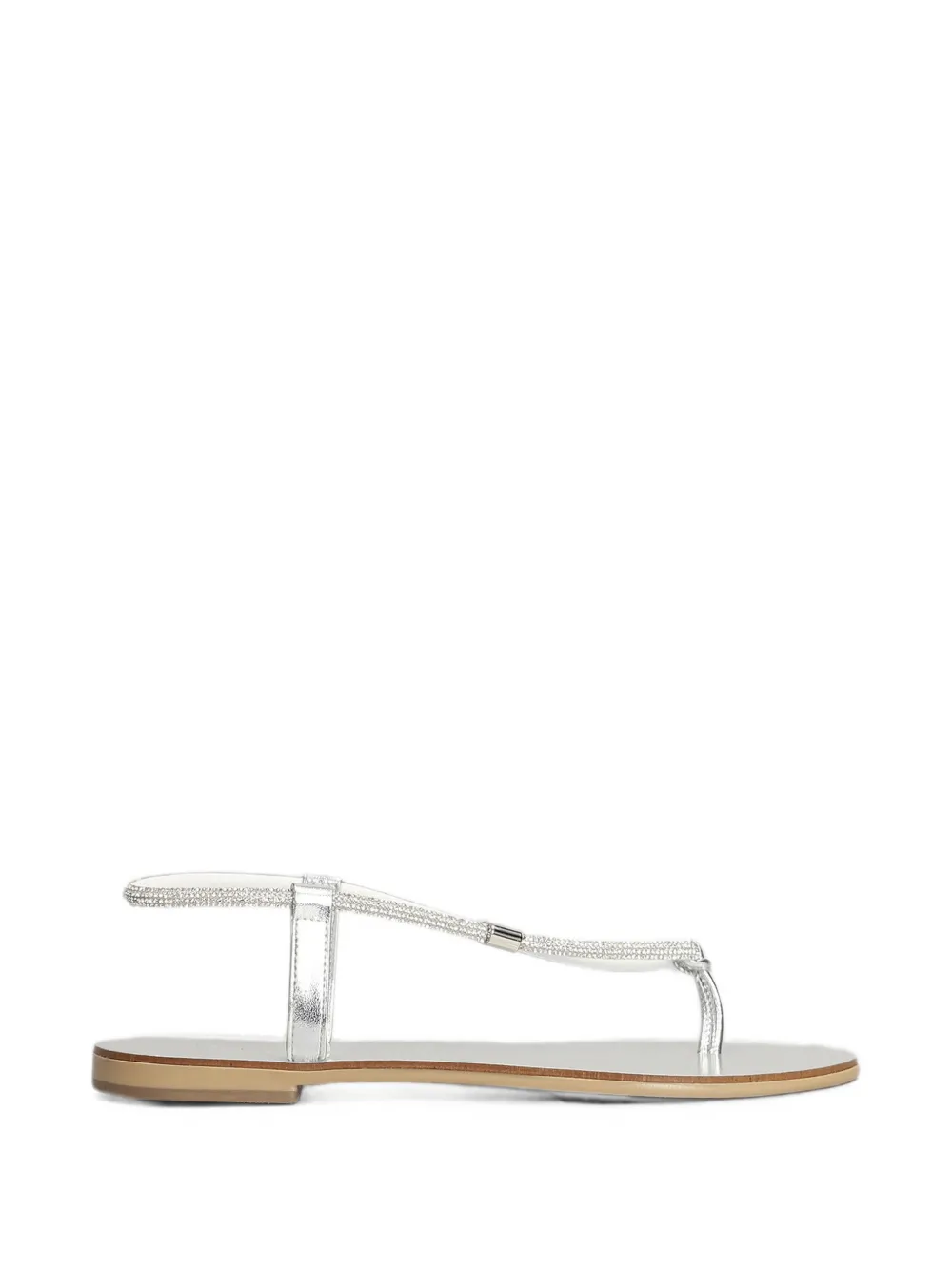 Nicolas Lainas crystal-embellished metallic sandals Zilver