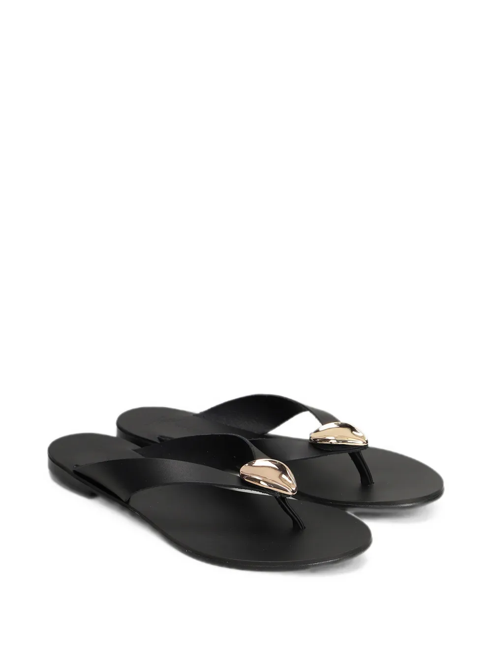 Nicolas Lainas embellished leather sandals Zwart