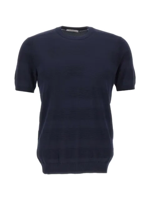 Kangra horizontal-stripe short-sleeve sweater