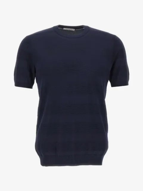 Kangra horizontal-stripe short-sleeve sweater