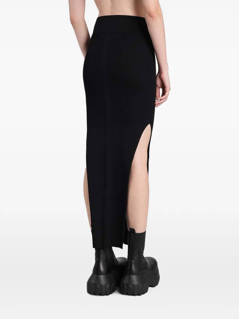 Rick Owens Geribbelde maxi-rok Zwart