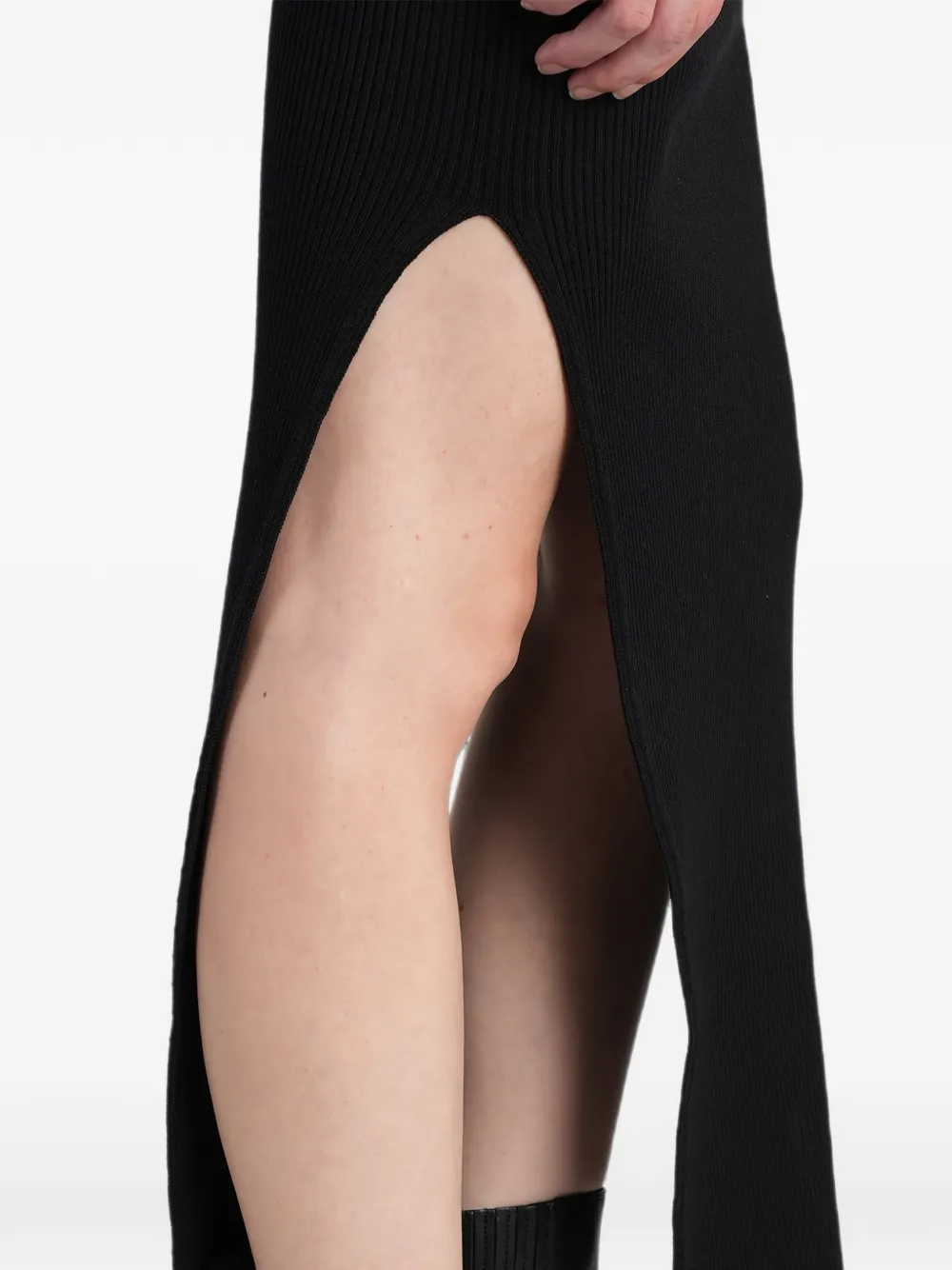 Rick Owens Geribbelde maxi-rok Zwart