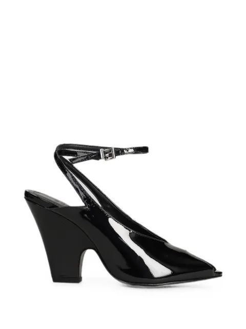 Schutz patent-leather ankle-strap pumps
