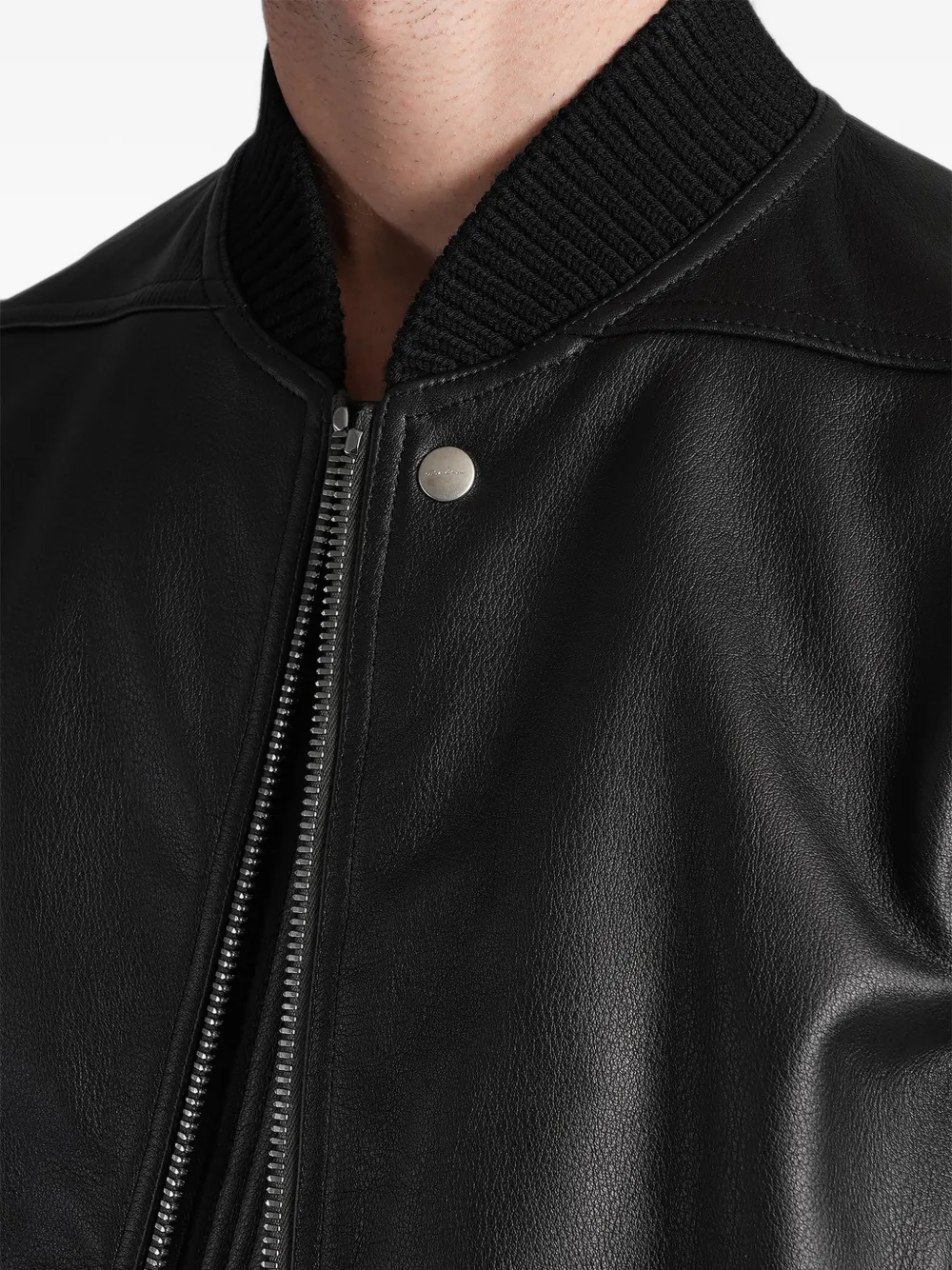 Rick Owens Heizer leren bomberjack met ritszak Zwart