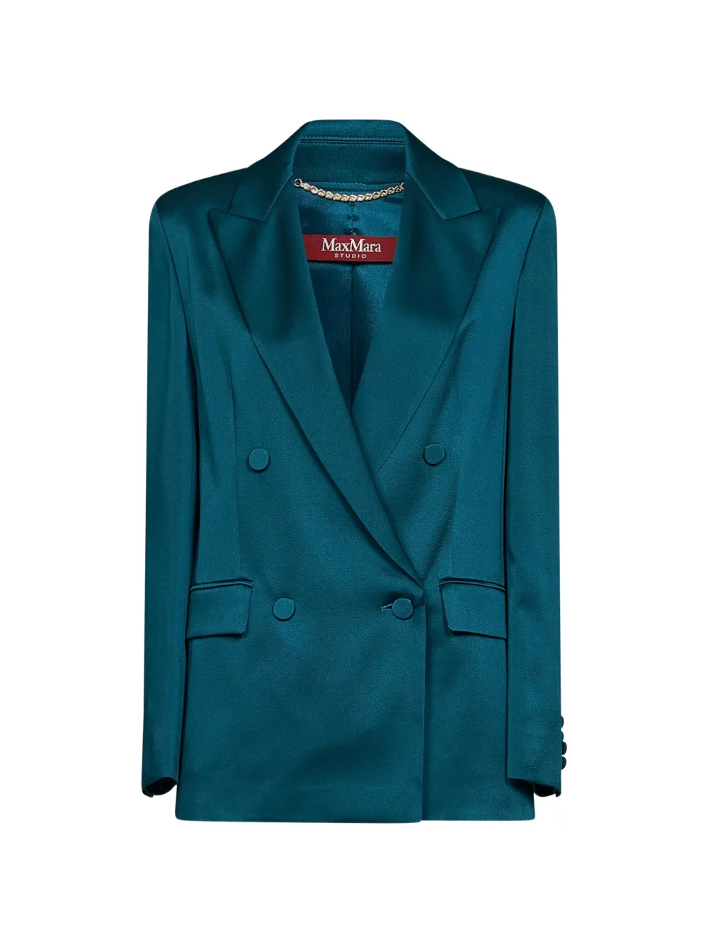 Max Mara double-breasted satin blazer - Grün
