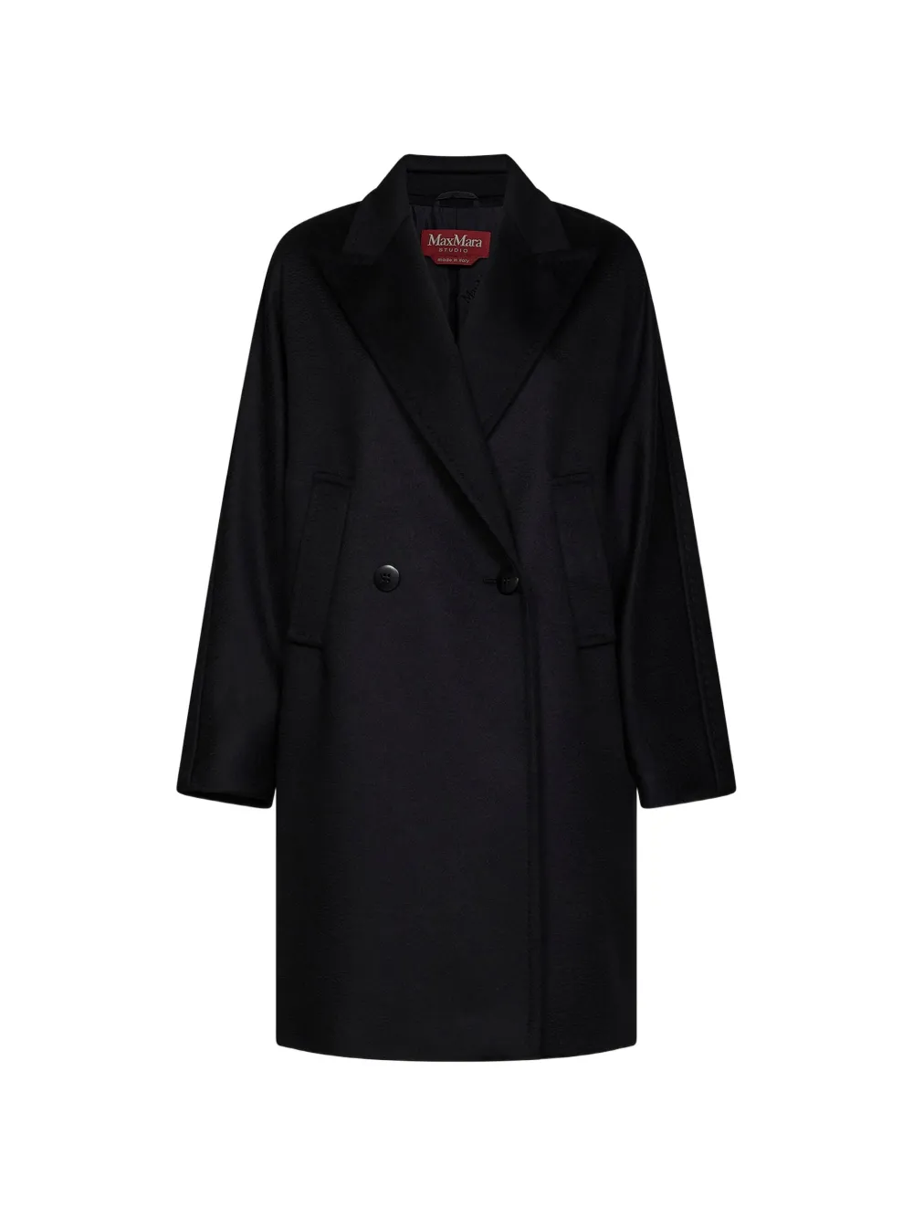 Max Mara notch-lapel double-breasted coat - Black