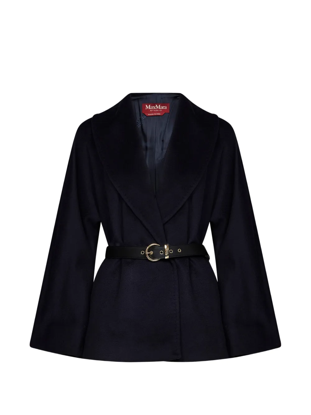Max Mara belted virgin-wool coat - Blue