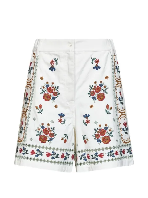 Weekend Max Mara floral-embroidered cotton shorts